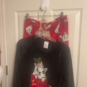 CatChristmas PJS NWOT Size Medium 8-10